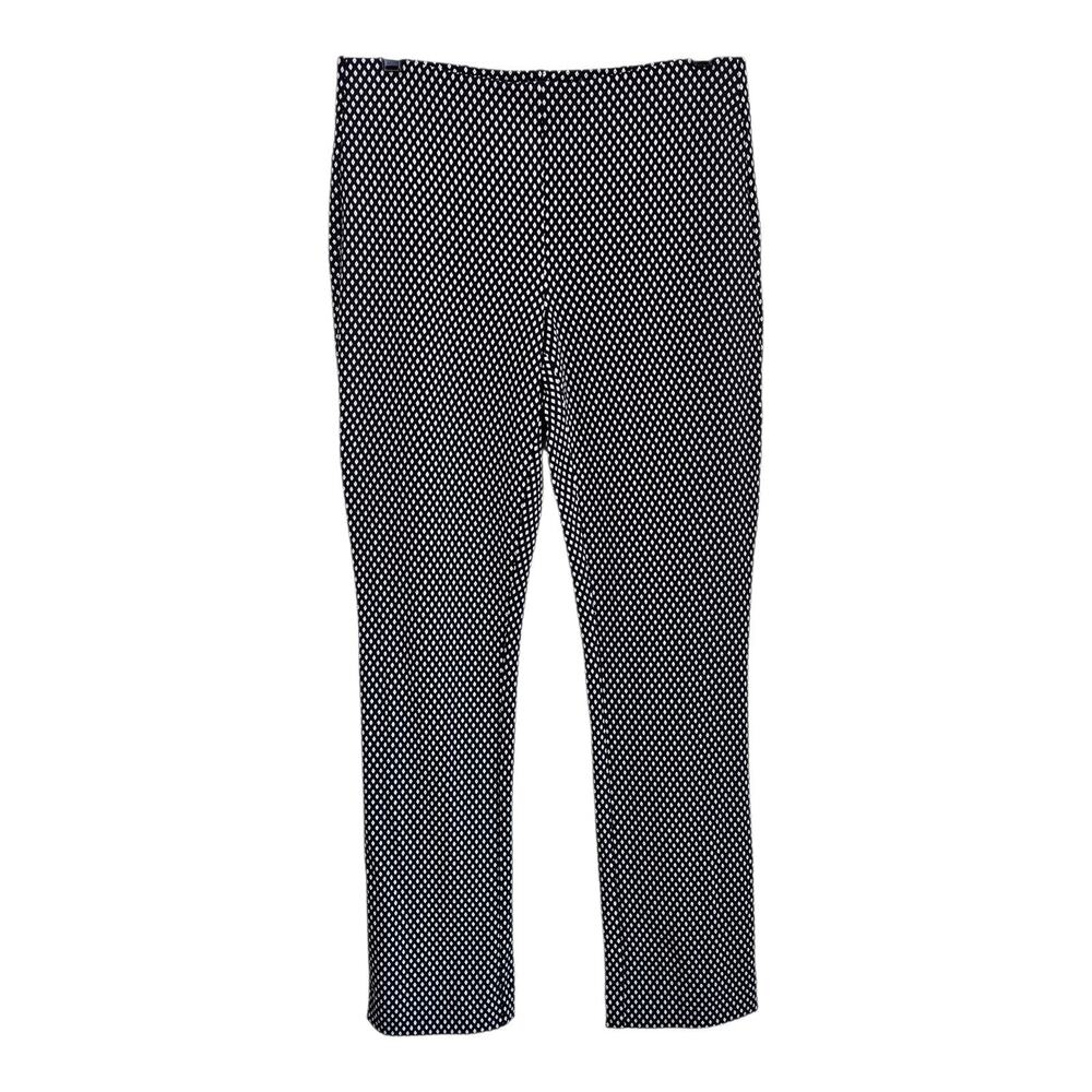 Chico's 0R Women's Size 4 Pants Pull On Slim Career Black White Beige 29 x 29.5